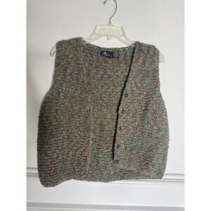 Vintage Red Woven PLAID Cotton LIZ CLAIBORNE LIZSPORT Vest BOHO S/M